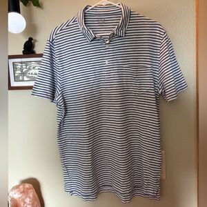 J. Crew Blue Striped Polo Shirt - Men’s Large - Great Condition